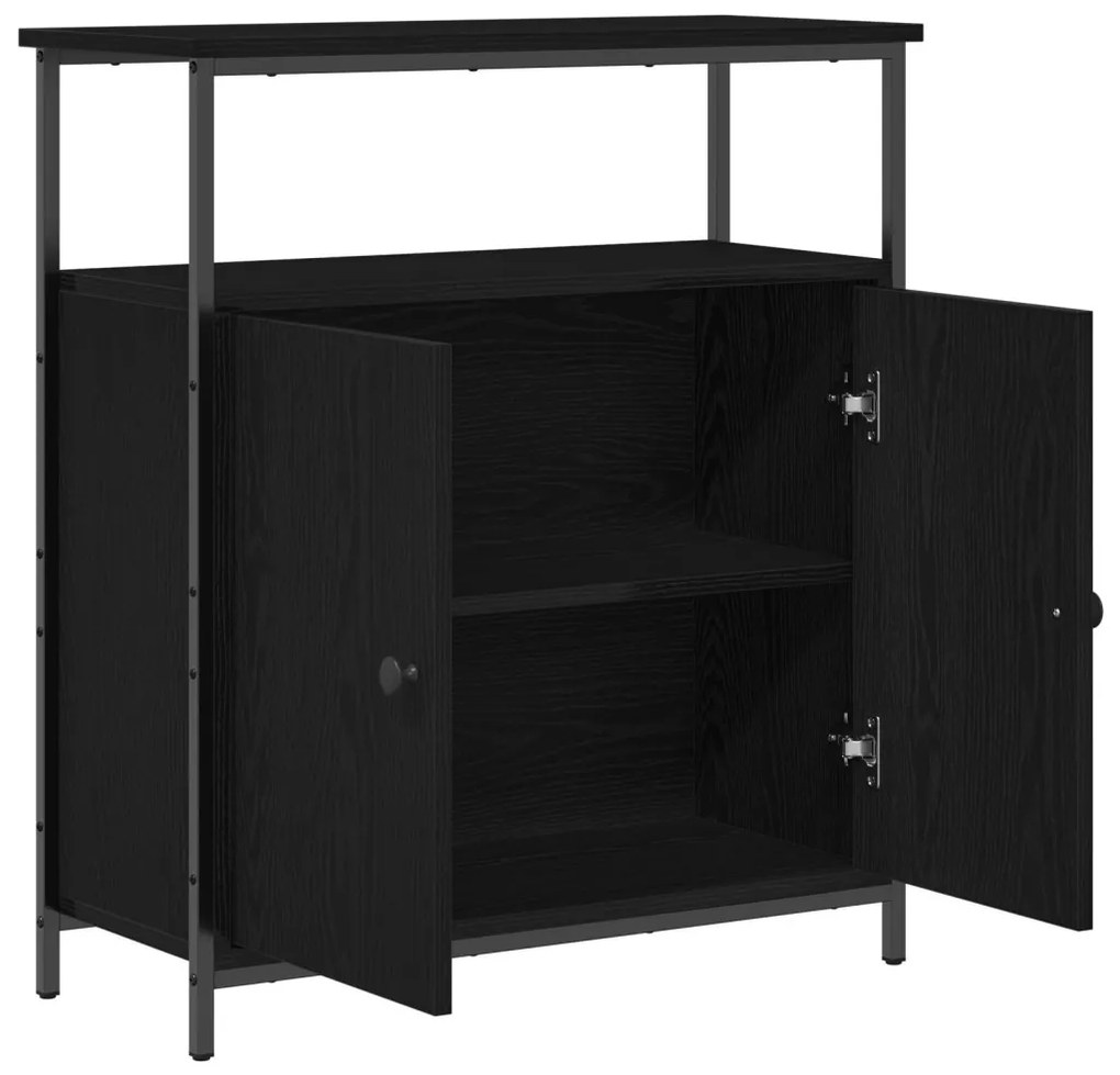 Oldalszekrény Fekete tölgy 70x30x80 cm Műanyag