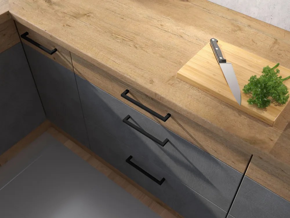 Mosogató szekrény, szürke matt/tölgy lancelot, VEGA 80 ZL 2F BB