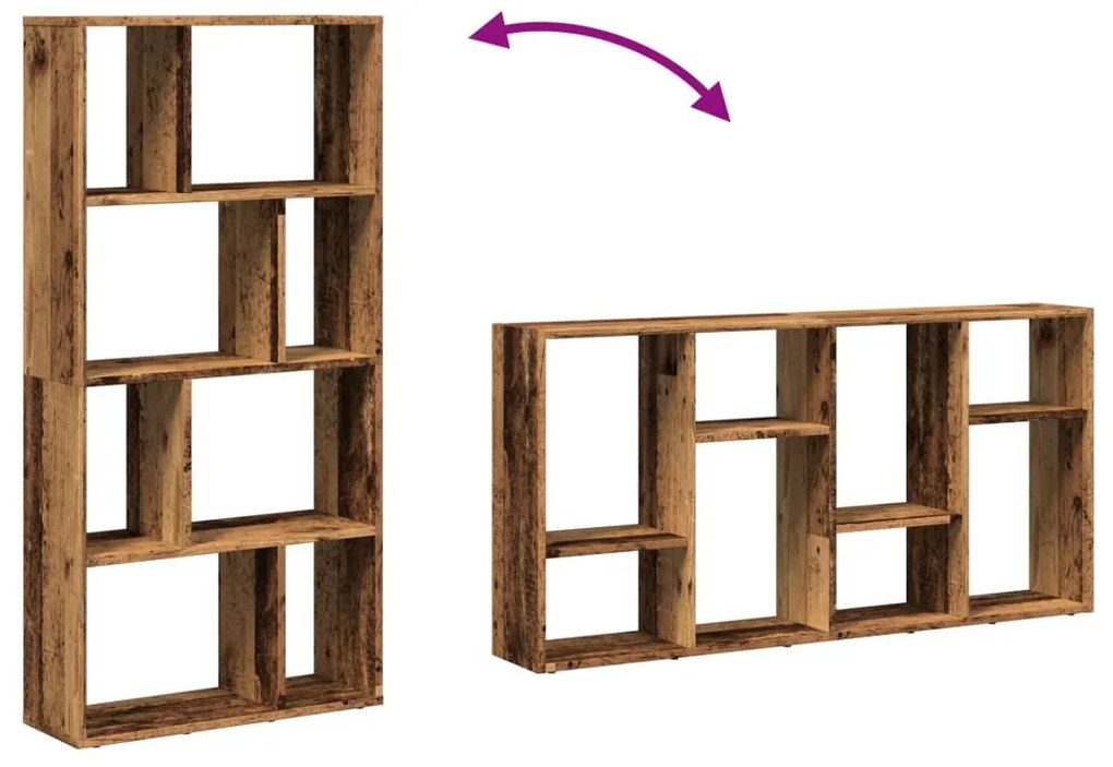 antik fa színű szerelt fa könyvespolc 60 x 20 x 120 cm