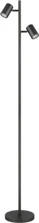Globo 57918S Állólámpa fém szürke matt, alumínium szürke matt, kábel PVC fekete, lábpedál kapcsoló a kábelen, HxSzxM: 270x220x1580mm, kábel hossza 1800mm, 2x GU10 LED 5W 230V izzók nélkül