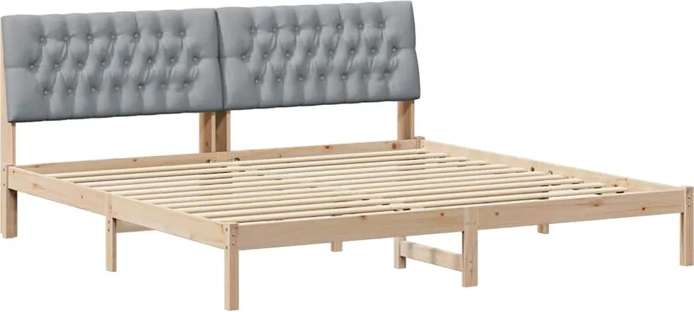 vidaXL Ágykeret Kárpitozott Fejtámlával fejtámlával Barna 200 x 200 cm