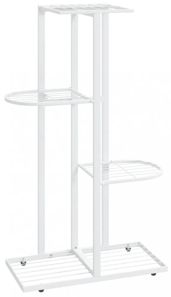 fehér 4 szintes acél virágtartó állvány 43 x 22 x 76 cm