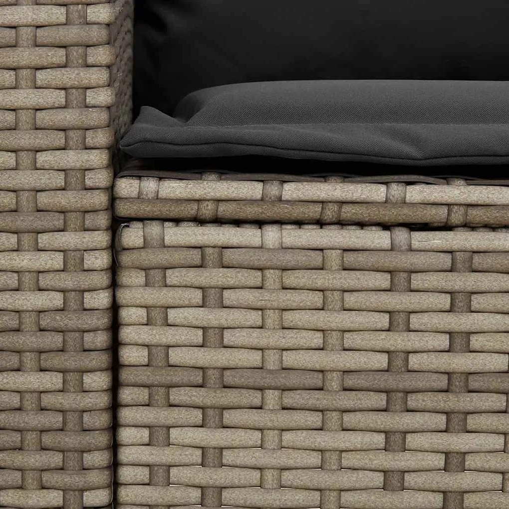 4 részes szürke polyrattan kerti ülőgarnitúra párnákkal L-alakú