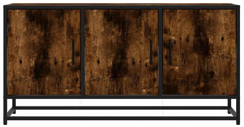 füstös tölgy színű szerelt fa és fém TV-szekrény 100x35x50 cm