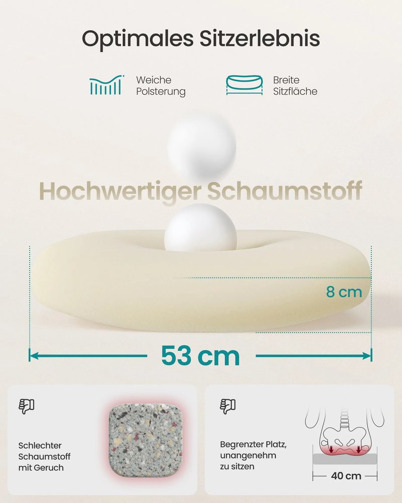 SONGMICS ergonomikus irodai szék, felhajtható kartámasz, cappuccino bézs