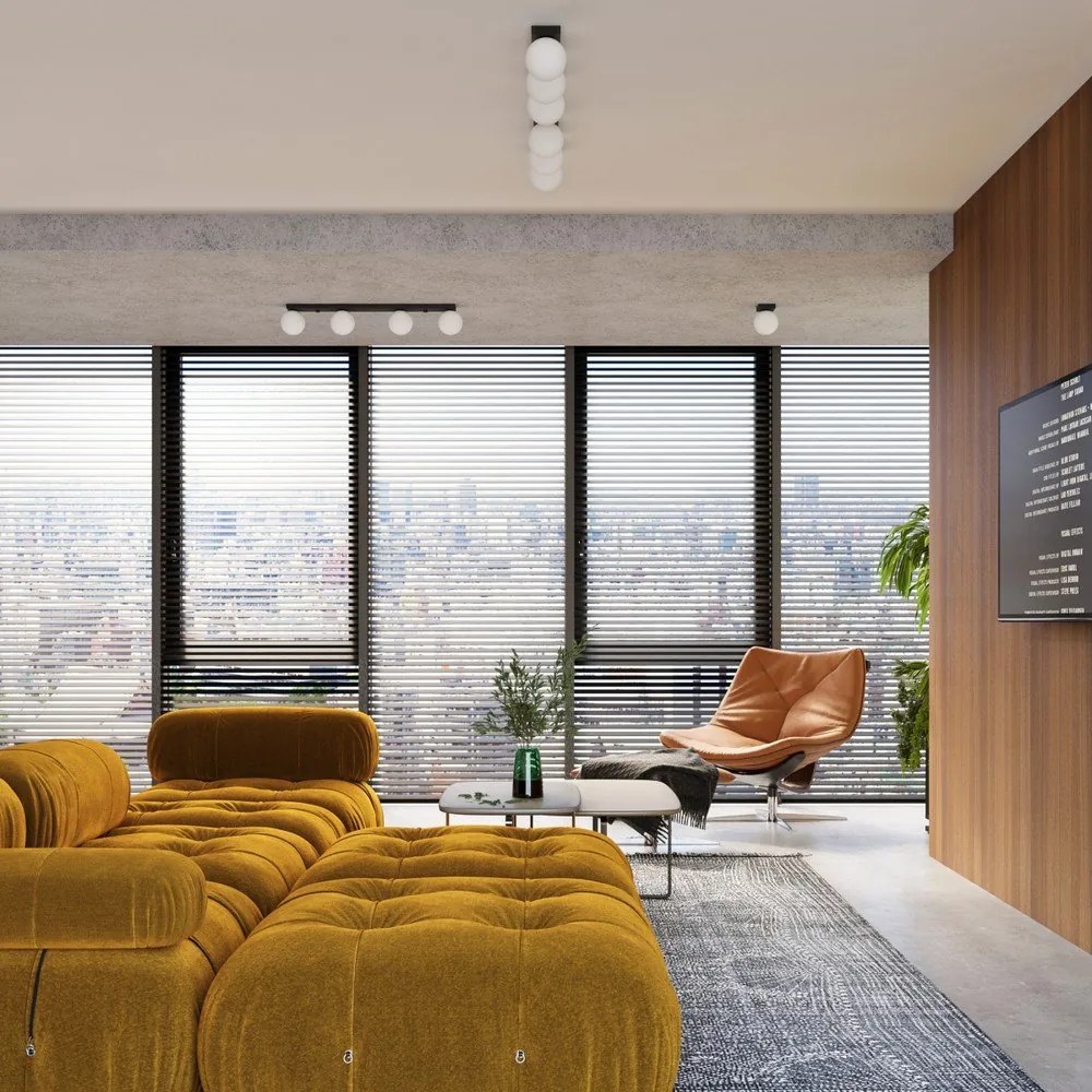 Fekete mennyezeti lámpa üveg búrával ø 12 cm Umerta – Sollux