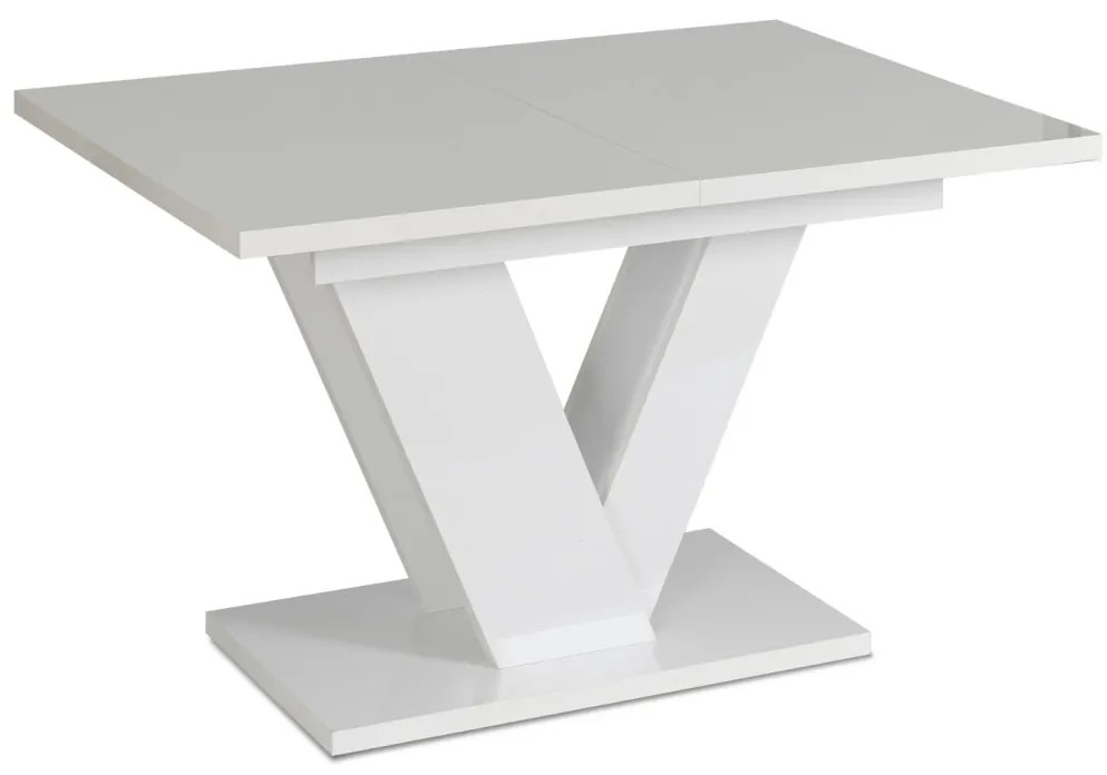 Magasfényű Fehér Bővíthető Étkezőasztal CLARK 120-160 cm