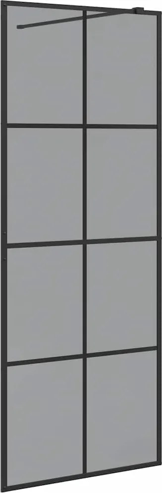 vidaXL Walk-in zuhanyfal Fekete 80 x 195 cm edzett üveg