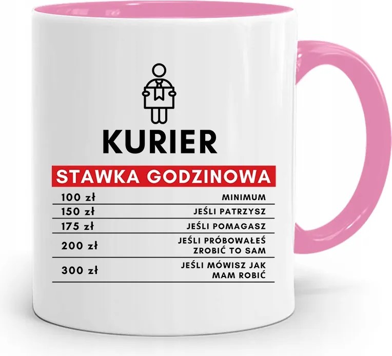 Rózsaszín Bögre Futárnak Óradíj Ajándék fényképes nyomtatással