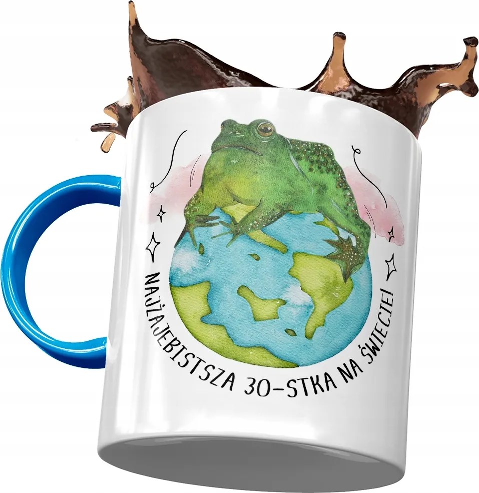 Kék Bögre Születésnapra 30 30-es 30-as, fényképes Nyomtatással