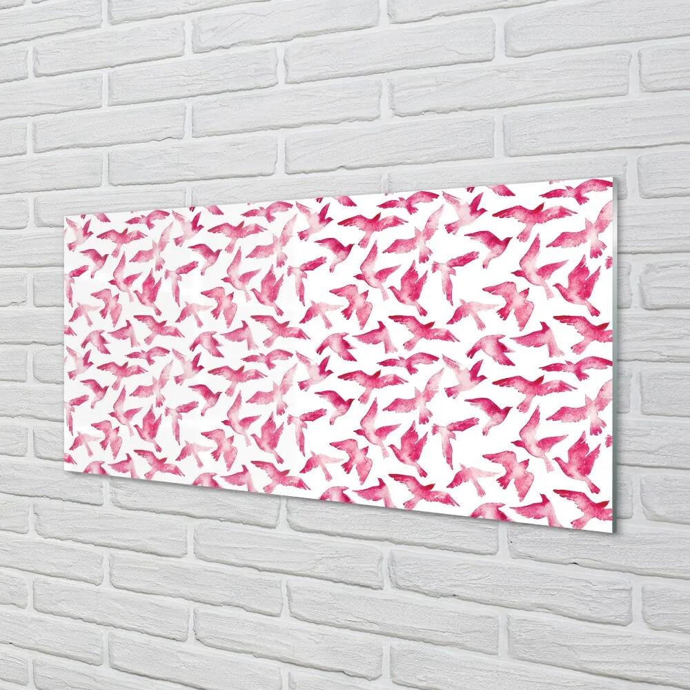 Üvegképek rózsaszín madarak 100x50 cm