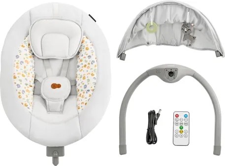 KINDERKRAFT - Babaringató dallammal 2in1 LUMI világos szürke