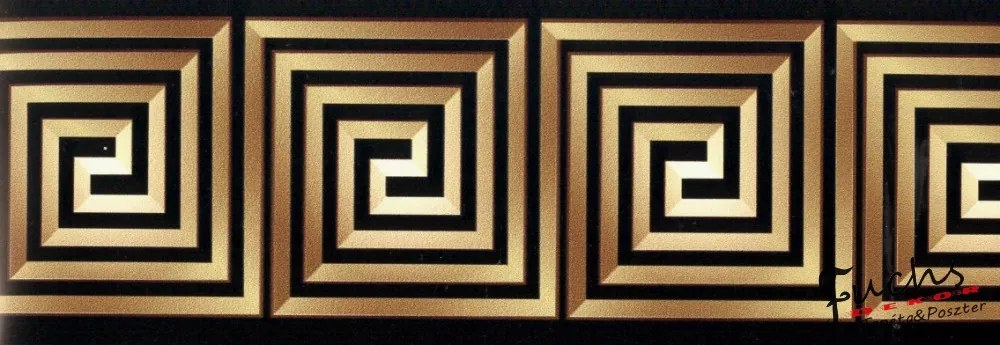 Barna-fekete görög mintás öntapadós bordűr