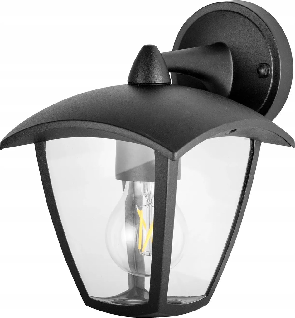 Kültéri Down kerti fali lámpa Fekete Led