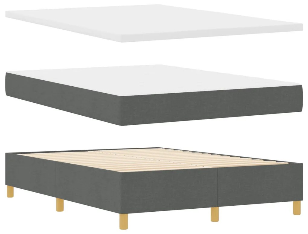 Boxspring Ágy Matraccal és Pad Dark Grey 140x200 cm Szövet
