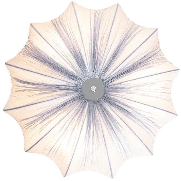 Design mennyezeti lámpa szürke selyem 52 cm 3-lámpás - Plu