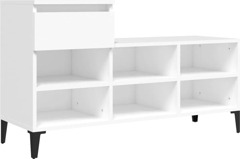 vidaXL fehér szerelt fa cipősszekrény 102x36x60 cm
