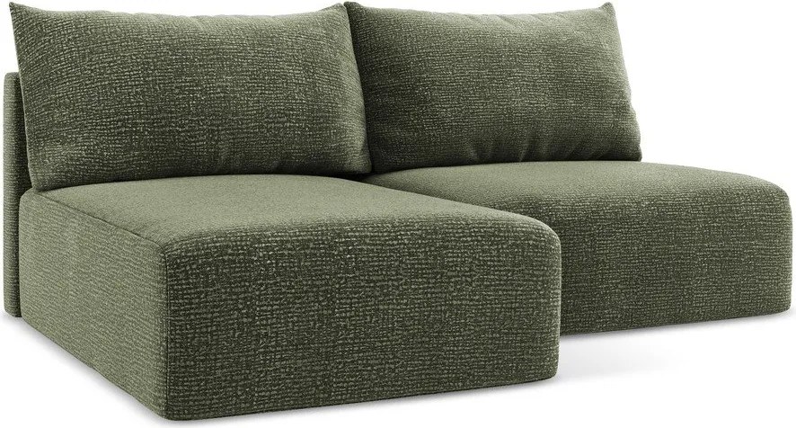 Zöld kinyitható-tárolóhelyes sarokkanapé (bal oldali) Kalena – Makamii