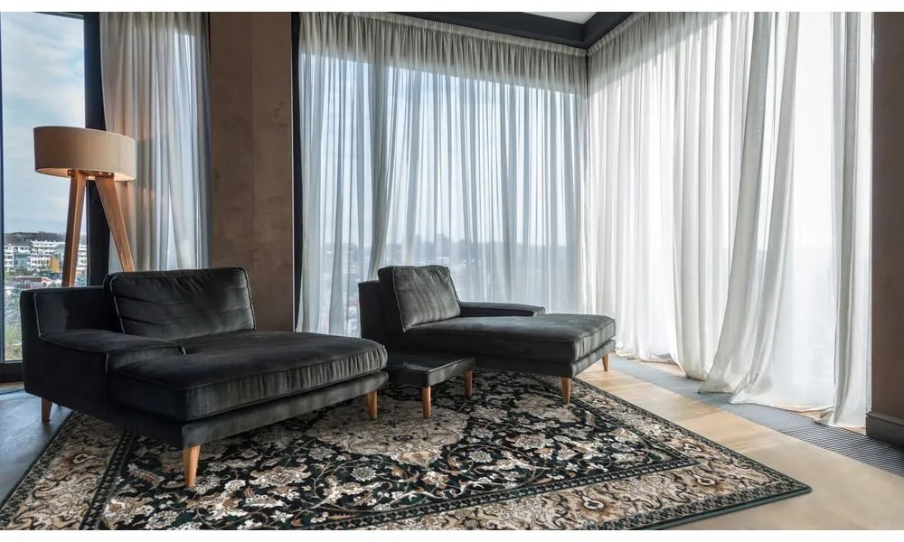 Zöld gyapjú szőnyeg 133x180 cm Lauren – Agnella