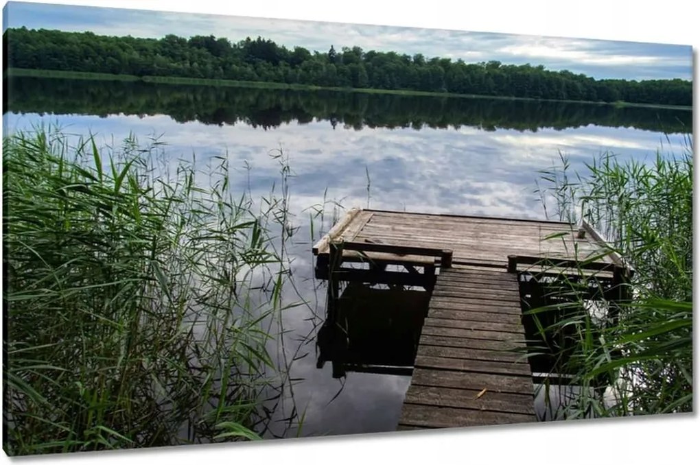 Vászonkép 120x70 Híd a horgász számára