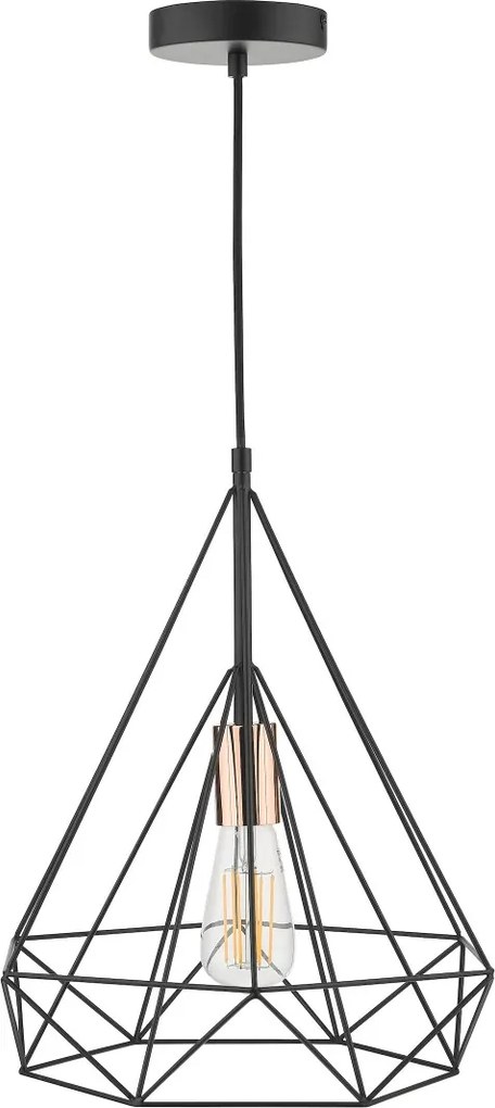 Dar Lighting vintage függeszték sword matt fekete réz darswo0122