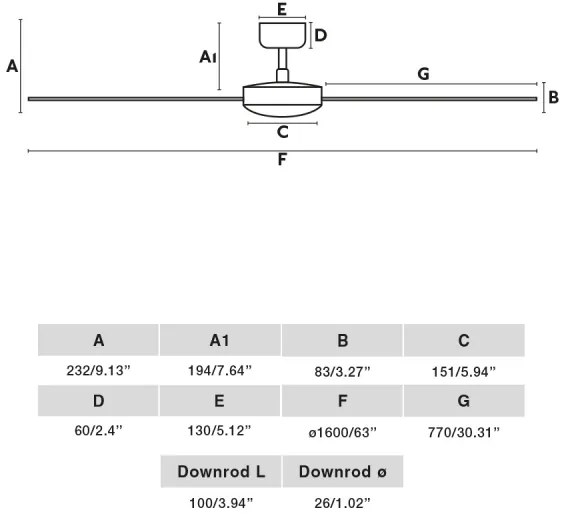 FARO 34287 - Mennyezeti ventilátor CRUISER XL fekete átm. 160 cm + távirányítás