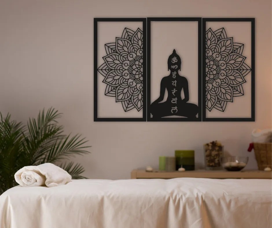 Buddha és Mandala Fali Dekoráció 3 db-os