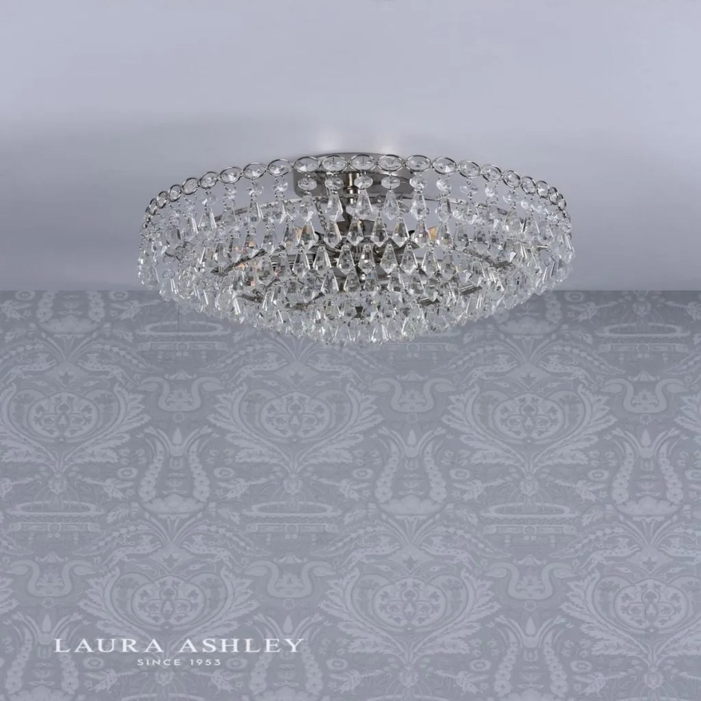 LAURA ASHLEY 3756041-Q ENID Kristály Mennyezeti Lámpa Polírozott Nikkel, Átlátszó G9 IP20