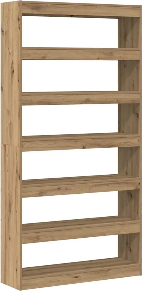vidaXL Könyvespolc Fekete tölgy 100 x 30 x 198 cm Faanyag