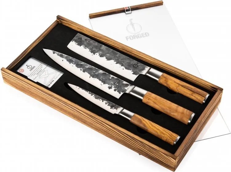 Olive 3 db-os Forged konyhakés készlet ajándékdobozban