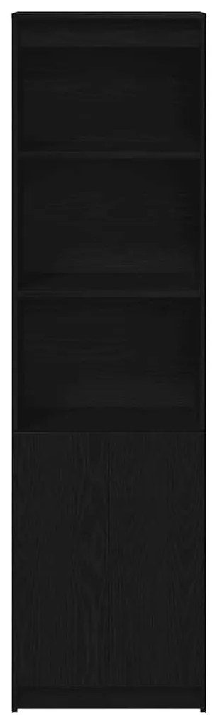 fekete tölgy szerelt fa magasszekrény 50x35x180 cm