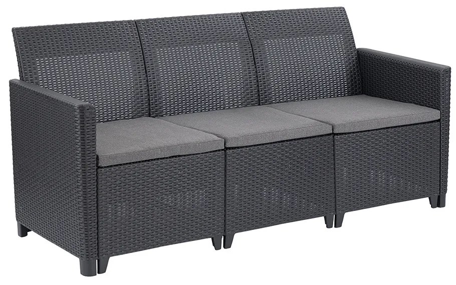 Claire 3 üléses műrattan kerti kanapé