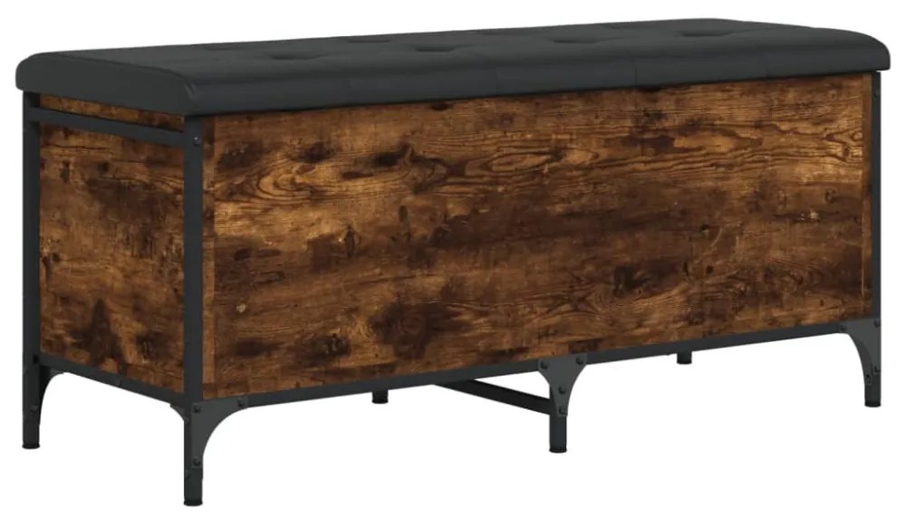 füstös tölgy színű szerelt fa tárolópad 102 x 42 x 45 cm