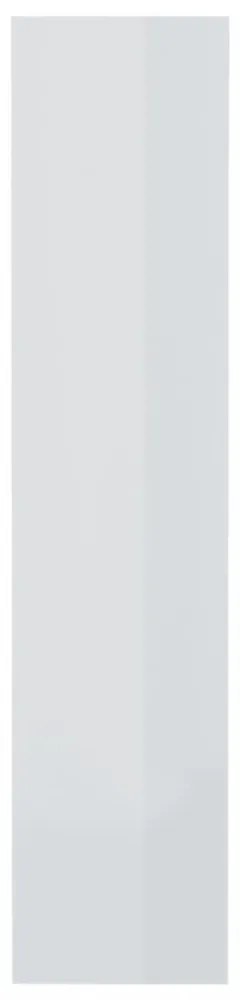 magasfényű fehér térelválasztó könyvszekrény 80x30x135 cm