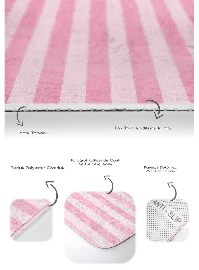 Rózsaszín bársony fürdőszobai kilépő szett 2 db-os 60x100 cm – Mila Home