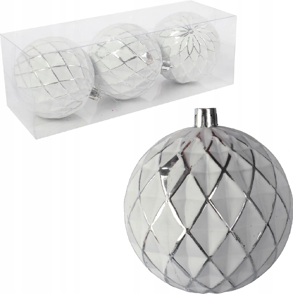 3 db-os Elegáns Elegáns Karácsonyfadísz Szett fehér