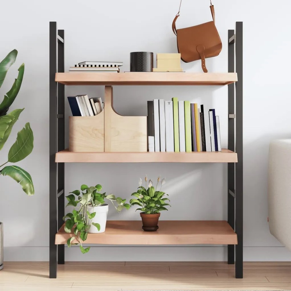 világosbarna kezelt tömör tölgyfa fali polc 100x40x(2-6) cm