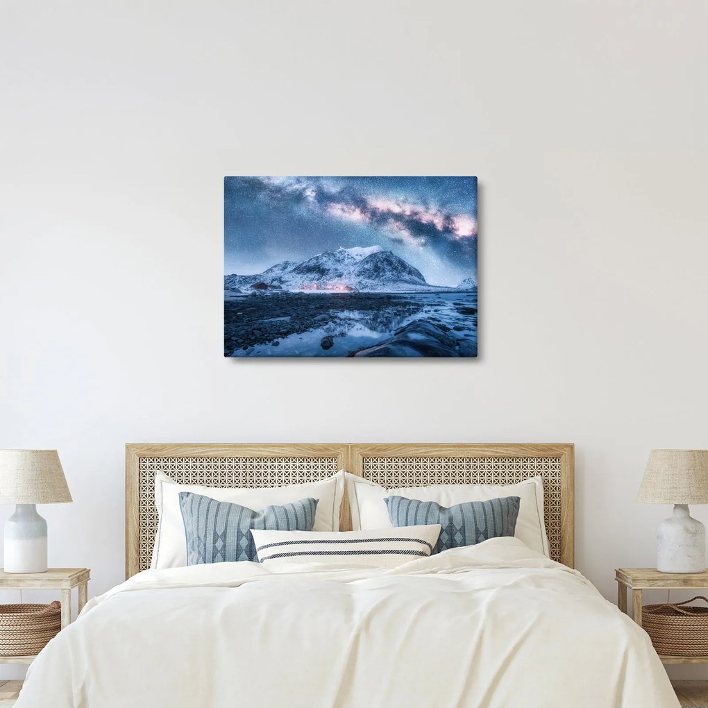 A hegyek képe a csillagos ég (70x50 cm)