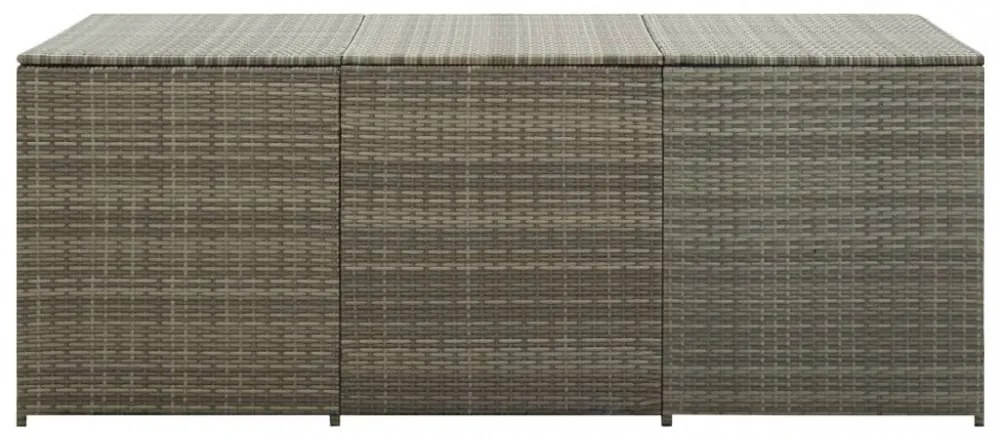 szürke polyrattan kerti tárolóláda 180 x 90 x 70 cm