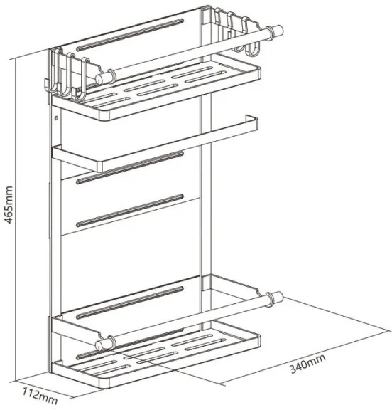 MK FLORIA MKF-21MG01W - Mágneses rendszerező  46,5x34 cm fehér