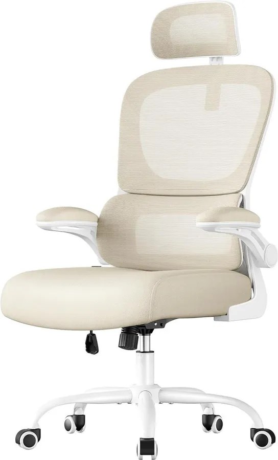 Irodai szék, ergonomikus forgó szék, légáteresztő, homokbézs