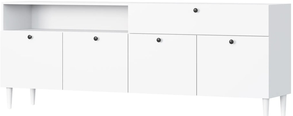 Komód szekrényekkel és fiókkal DULLUM 200x75cm, fehér