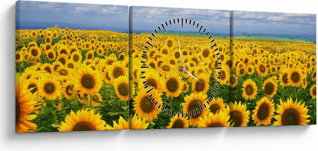 A napraforgó mező képe (órával) (90x30 cm)
