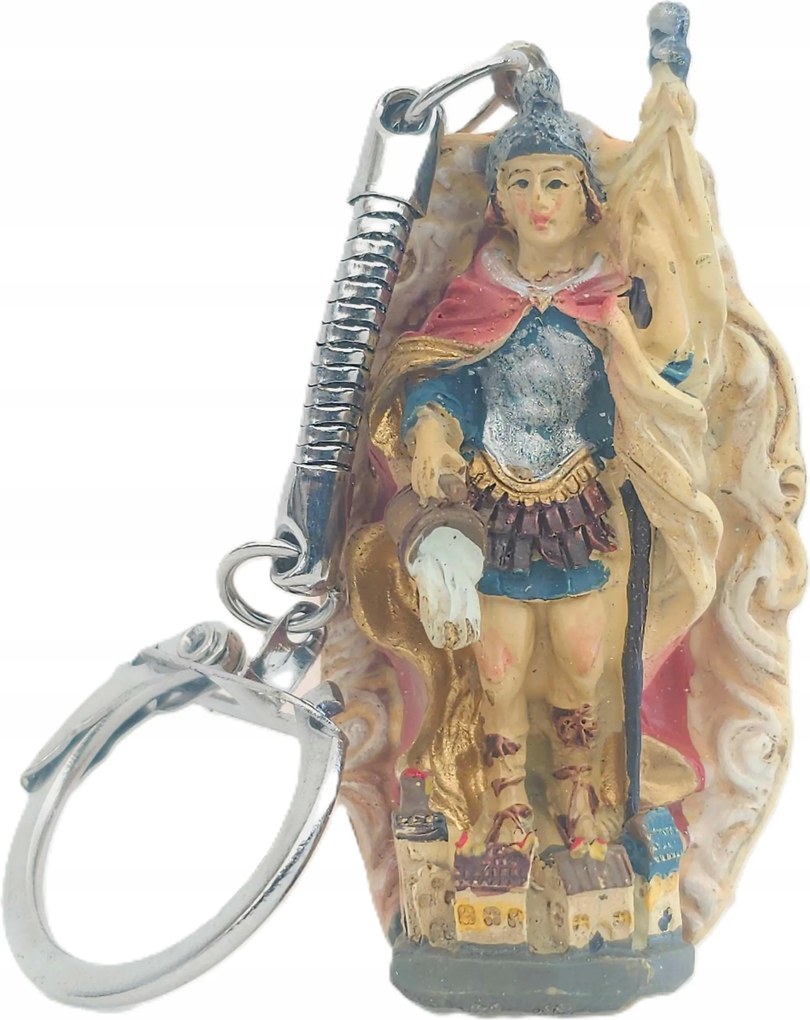 Kulcstartó Szent Flórián Florian Tűzoltó Védőszent Képével 5cm magas