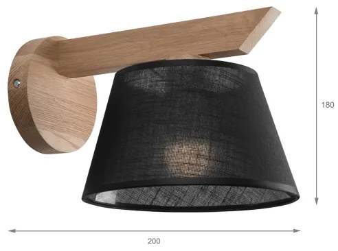 Brilagi - LED  Fali lámpa ANTHONY 1xE14/40W/230V tölgy/fekete