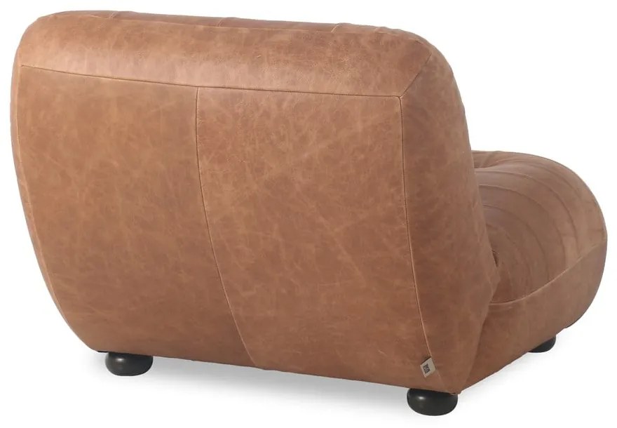 Konyakbarna bőr fotel Wyatt – Dutchbone