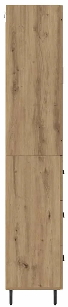 Magasfiú fiókkal 2 pcs Artisan tölgy Műanyag Fa és Üveg