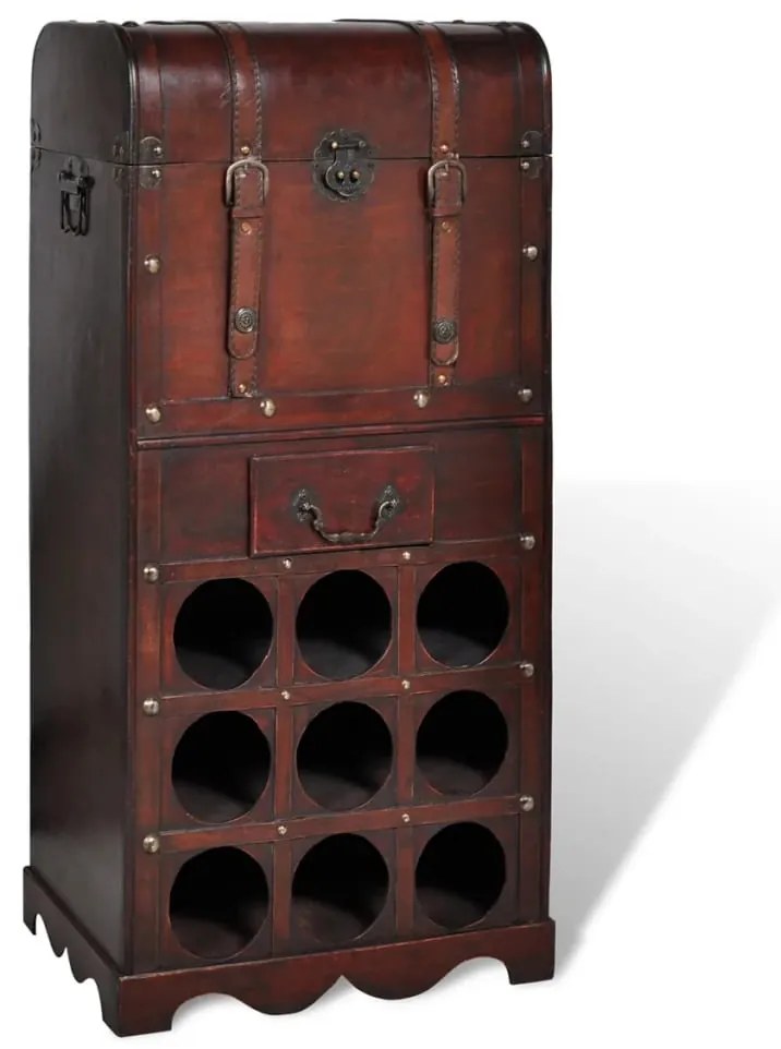 vidaXL fa bortartó állvány 9 palackhoz