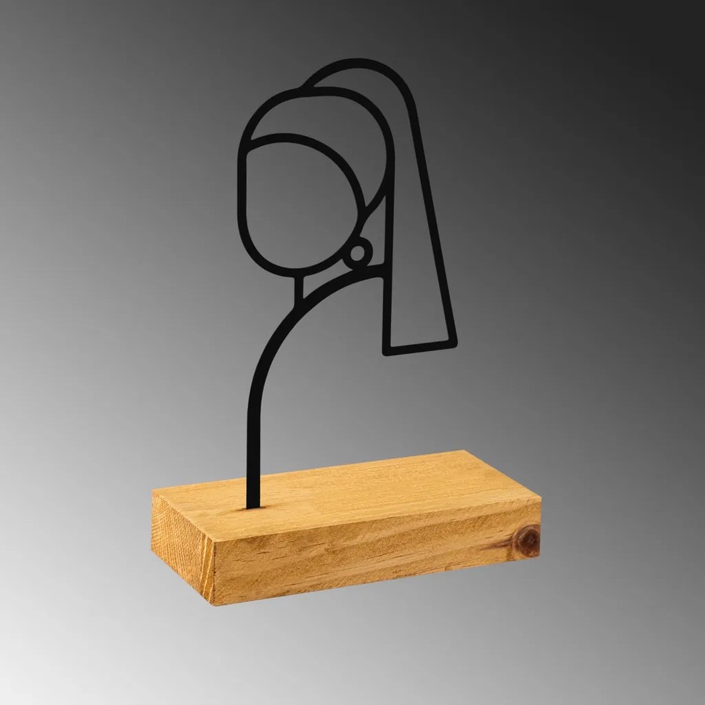 Pearl fém dísztárgy, fekete, 24×8 cm