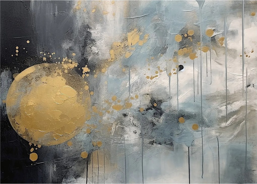 Kép - Absztrakció arany golyóval (70x50 cm)